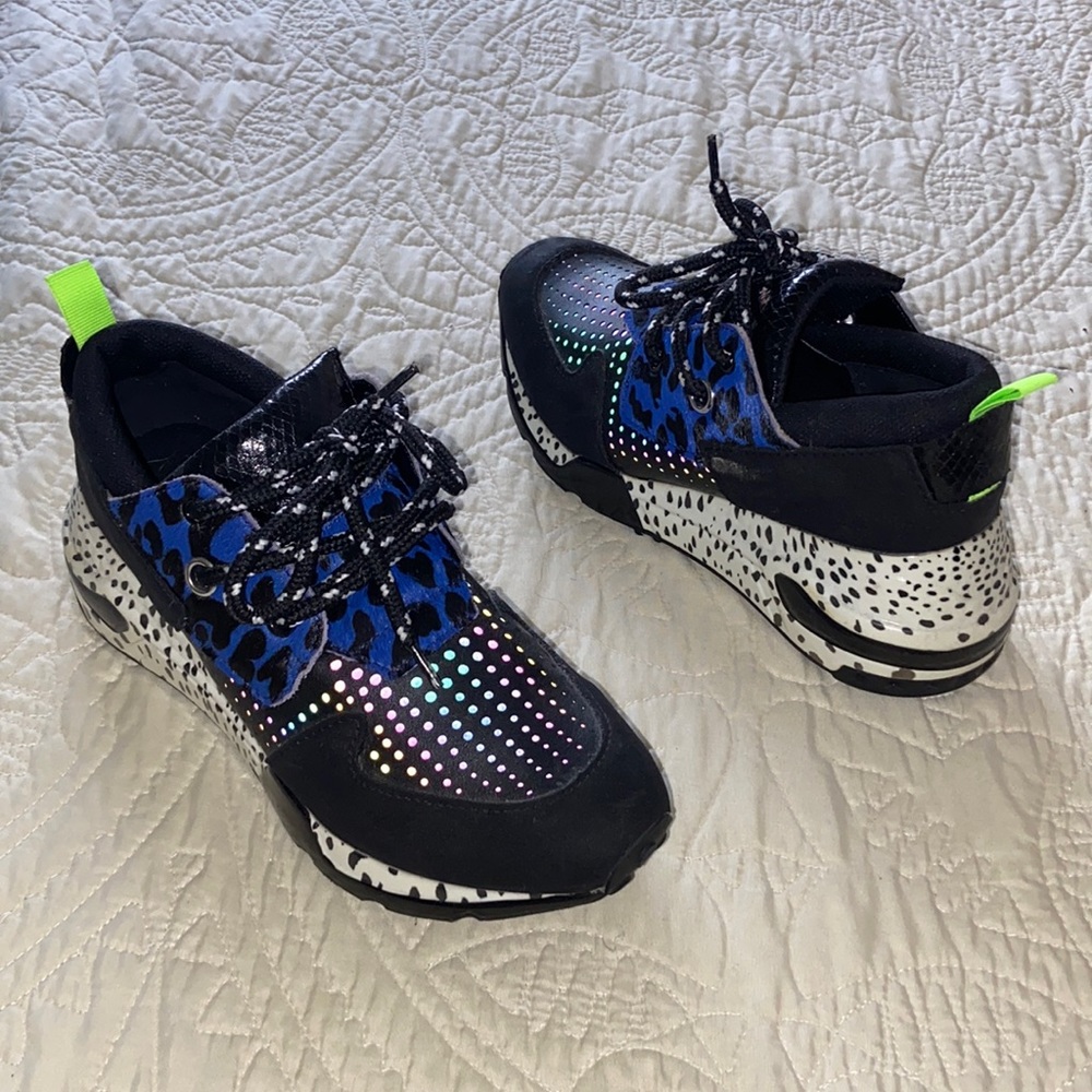 Animal print holographic sneakers!